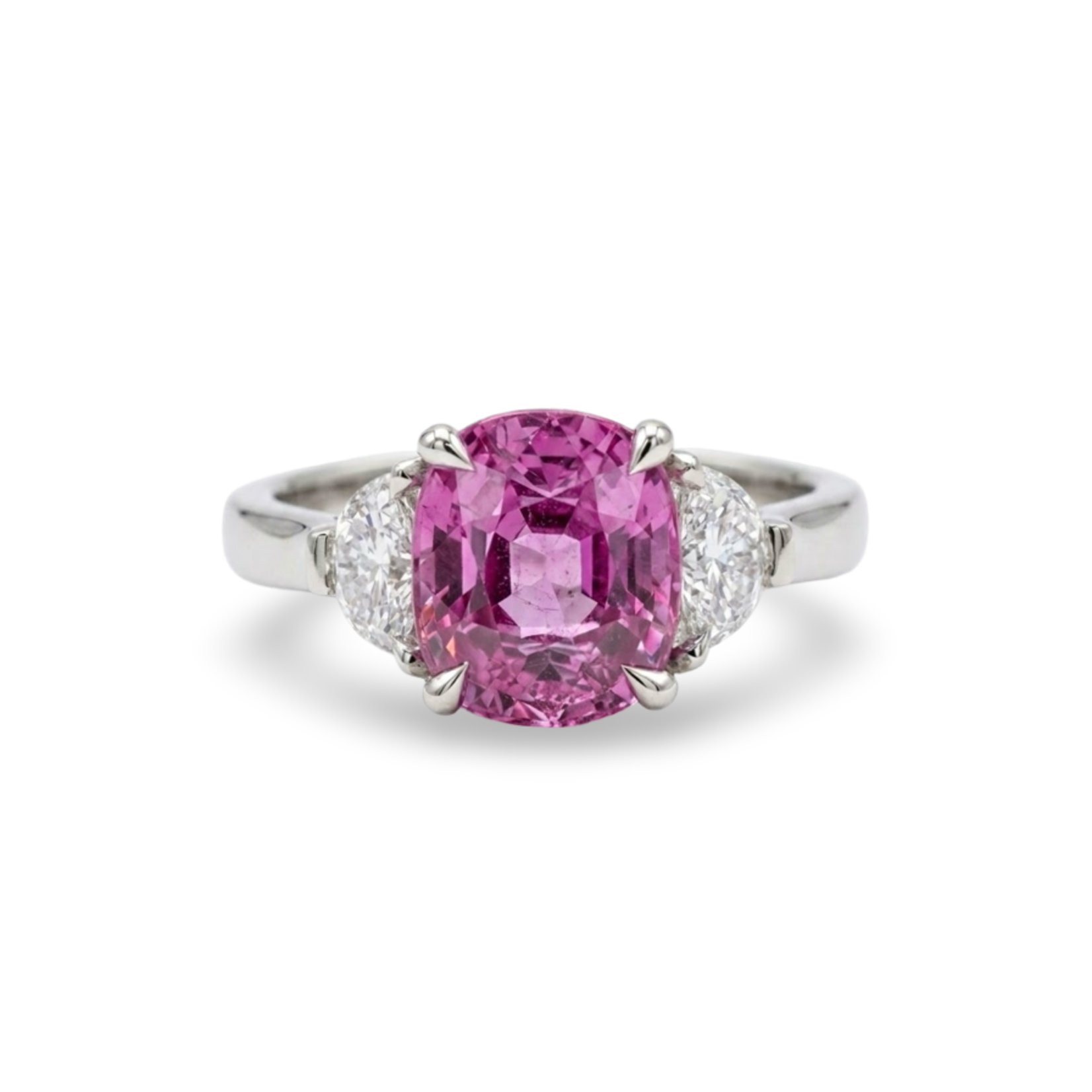 Platinum Pink Sapphire & Diamond Ring