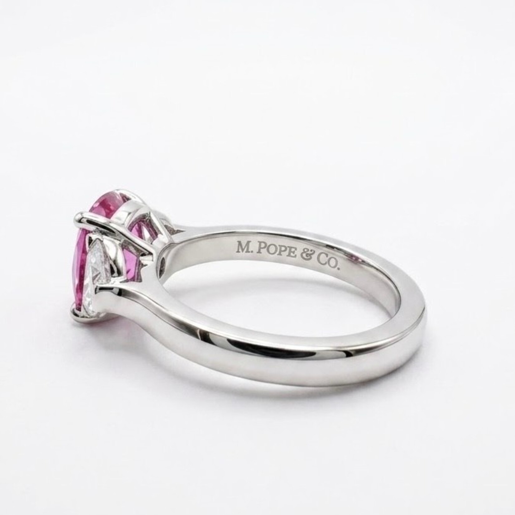 Platinum Pink Sapphire & Diamond Ring