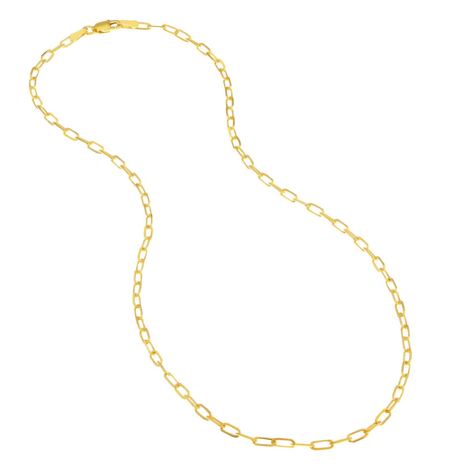 14KY SS 2.2mm Petite Paperclip Chain 16"