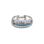18K White Gold Blue Diamond Adjustable Band