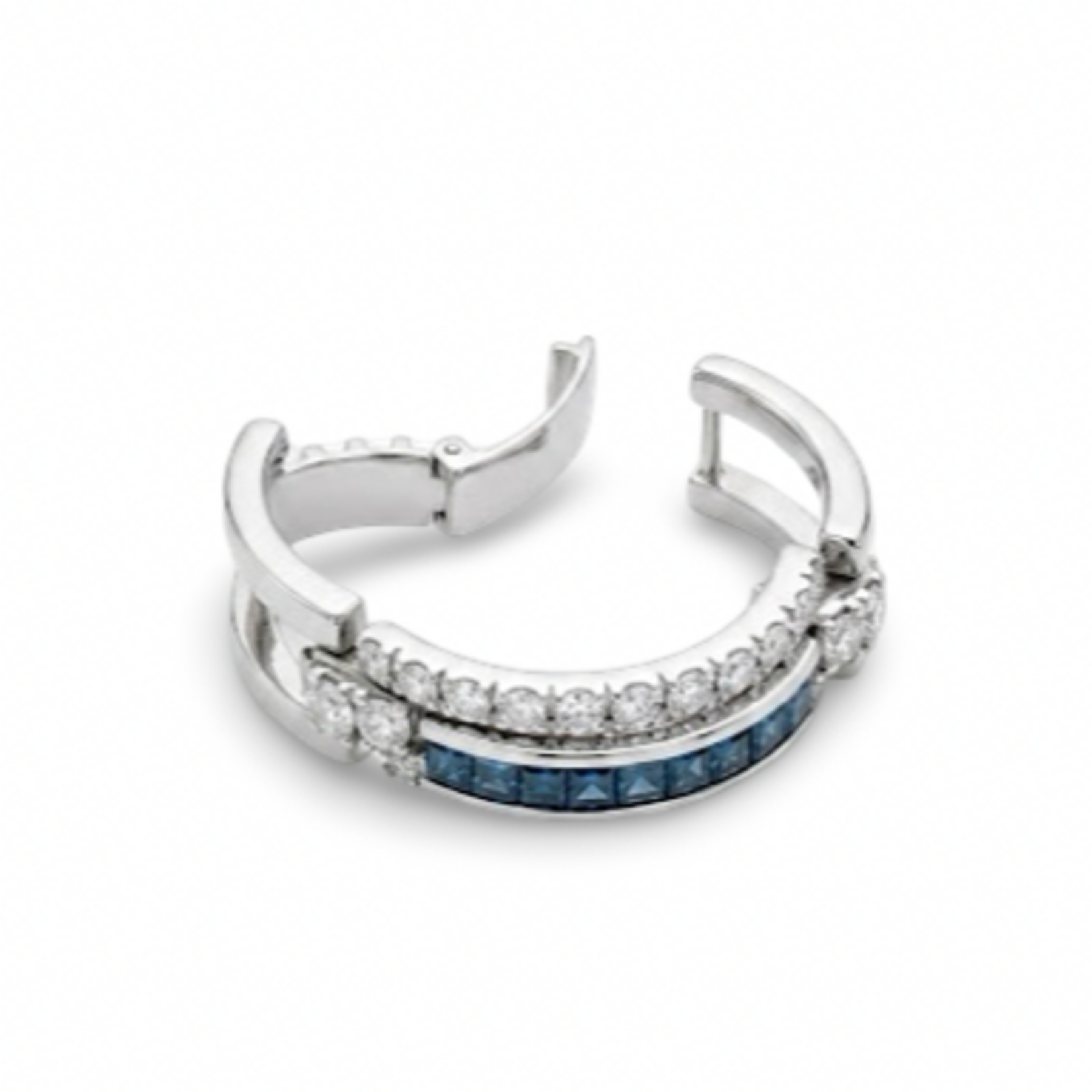 18K White Gold Blue Diamond Adjustable Band