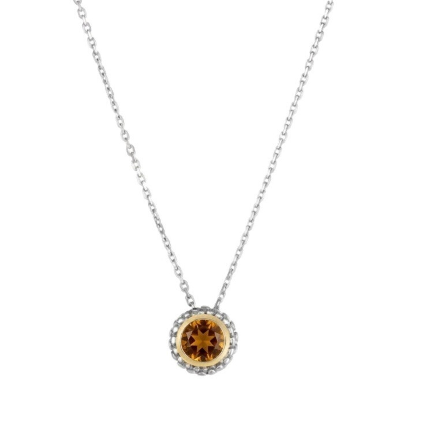 Sterling Silver & 18K Yellow Gold Citrine Pendant