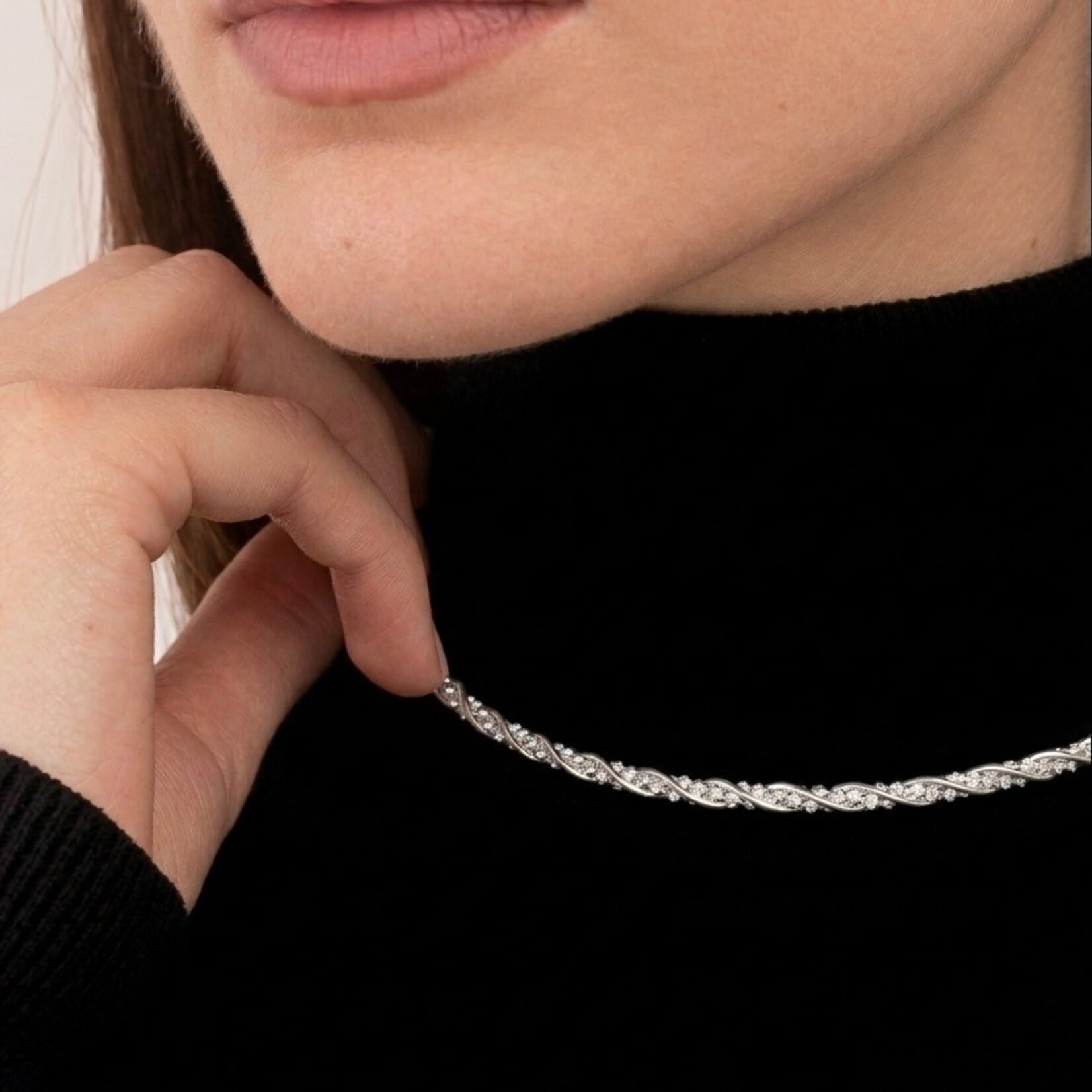 Sterling Silver Woven Spring Italia Necklace
