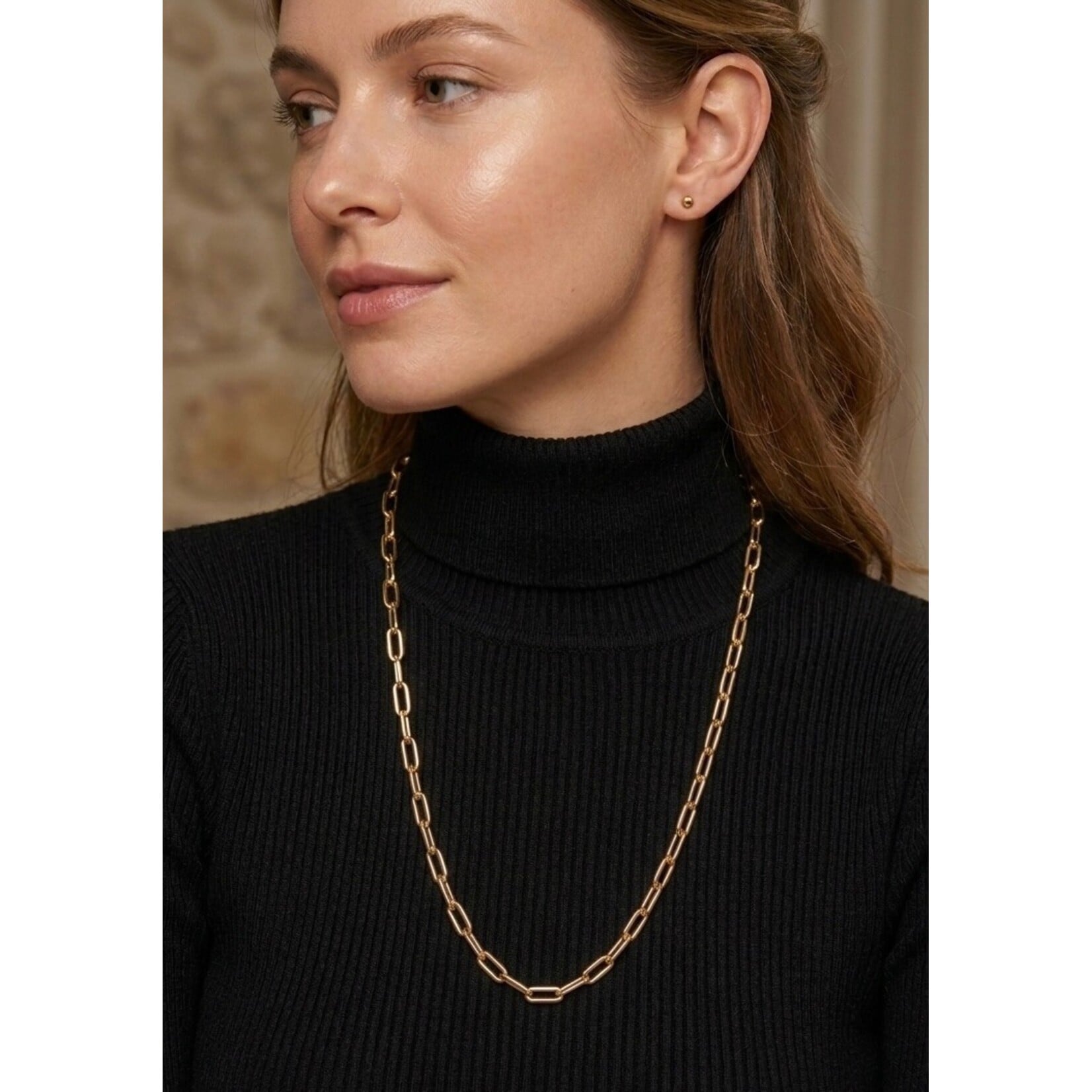 Sterling Silver & 18K Yellow Gold Overlay  Forzata Link Necklace