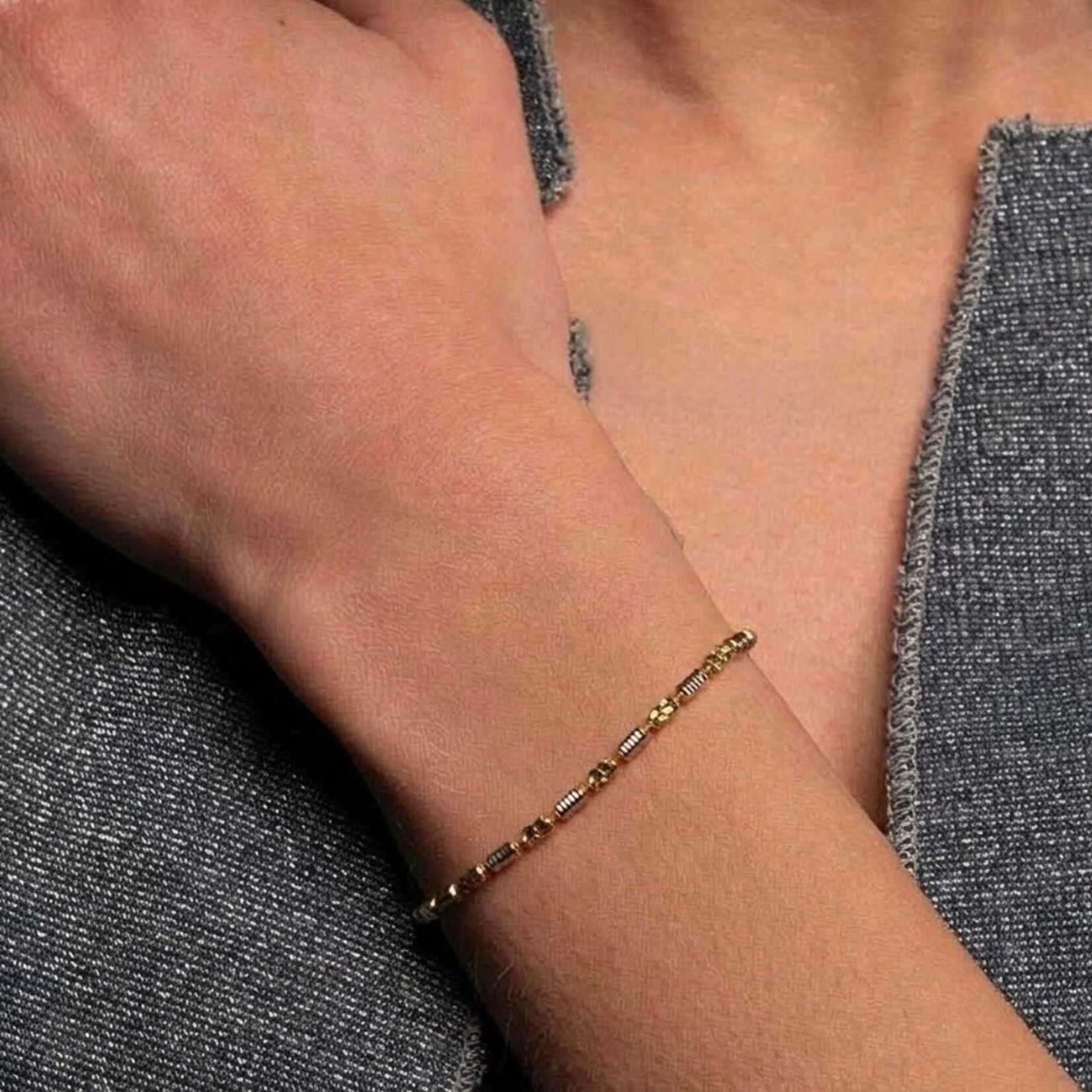 Sterling Silver & 18K Yellow Gold Overlay Moree Italia Bracelet