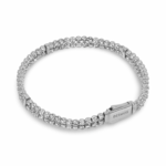 Sterling Silver Crystal Italia Two Row Bracelet