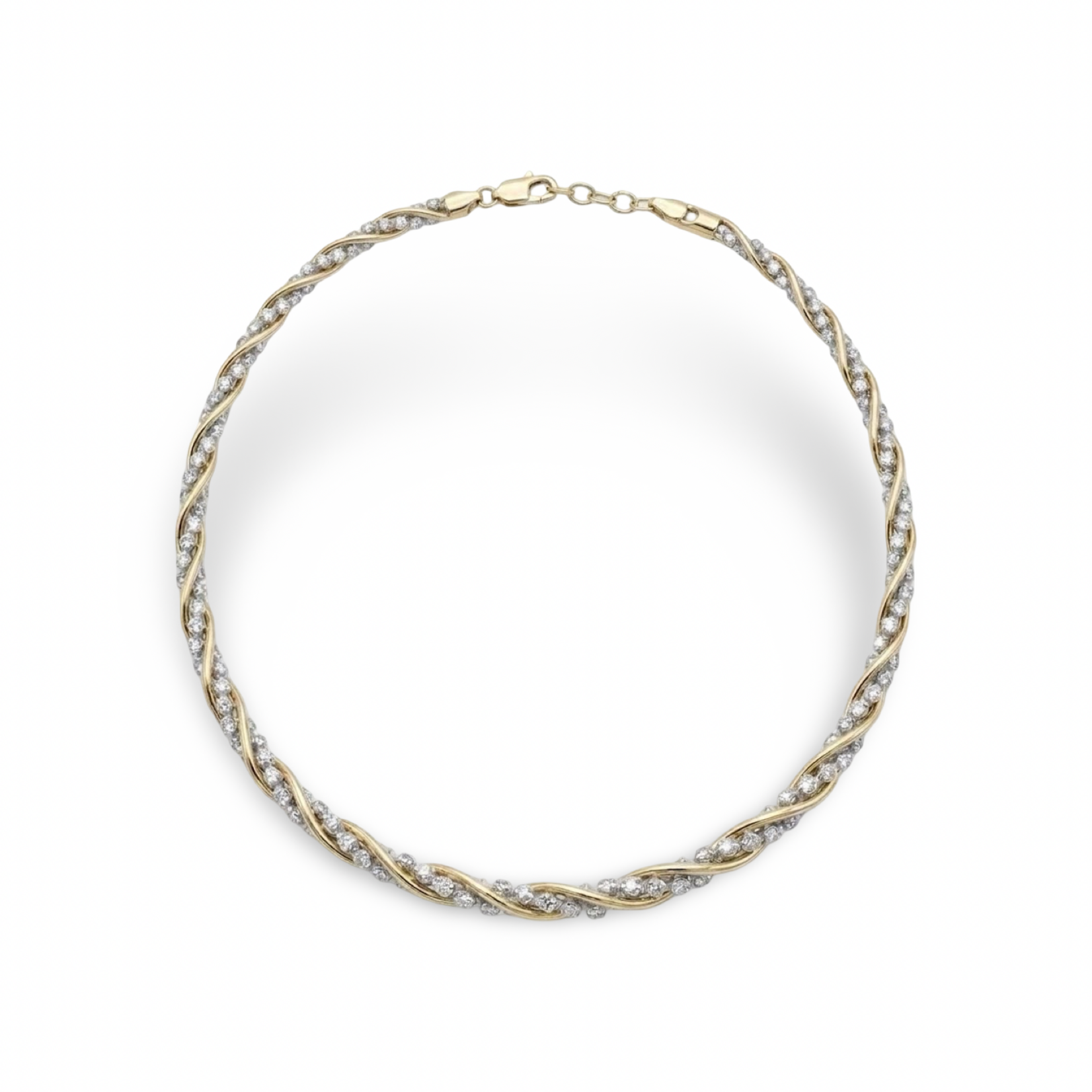 Sterling Silver & 18K Two Tone Overlay Woven Spring Italia Necklace