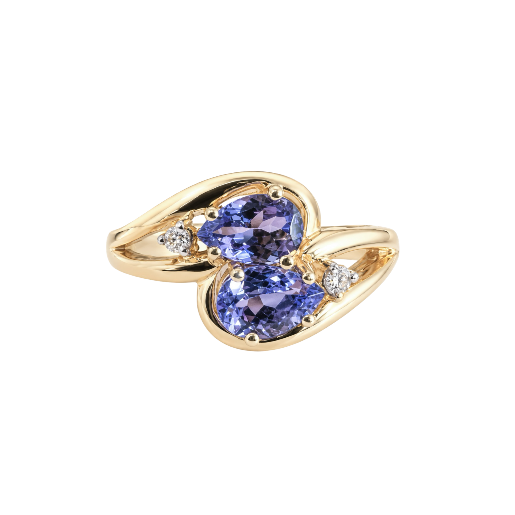 14K Yellow Gold Tanzanite & Diamond Ring