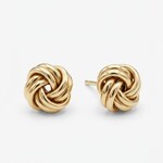 14K Yellow Gold Twisted Love Knot Stud Earrings