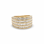 14K Yellow Gold Tapered Baguette 1 3/4 Carat Wide Band