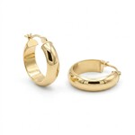 14K Yellow Gold Small Domed Huggie Earrings