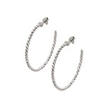 Sterling Silver Large Slash Italia Hoop Earrings