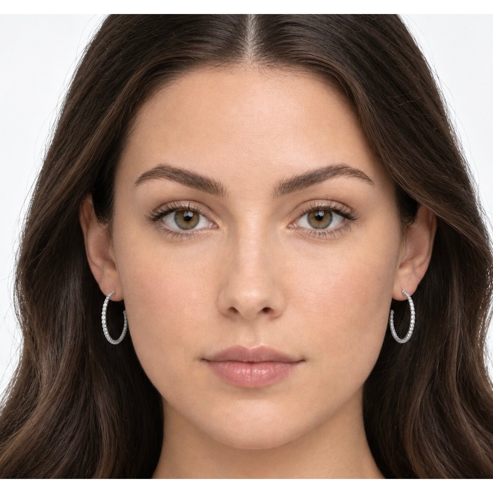 Sterling Silver Large Slash Italia Hoop Earrings