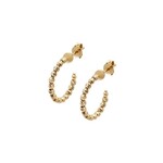 Sterling Silver & 18K Yellow Gold Overlay Small Slash Italia Hoop Earrings