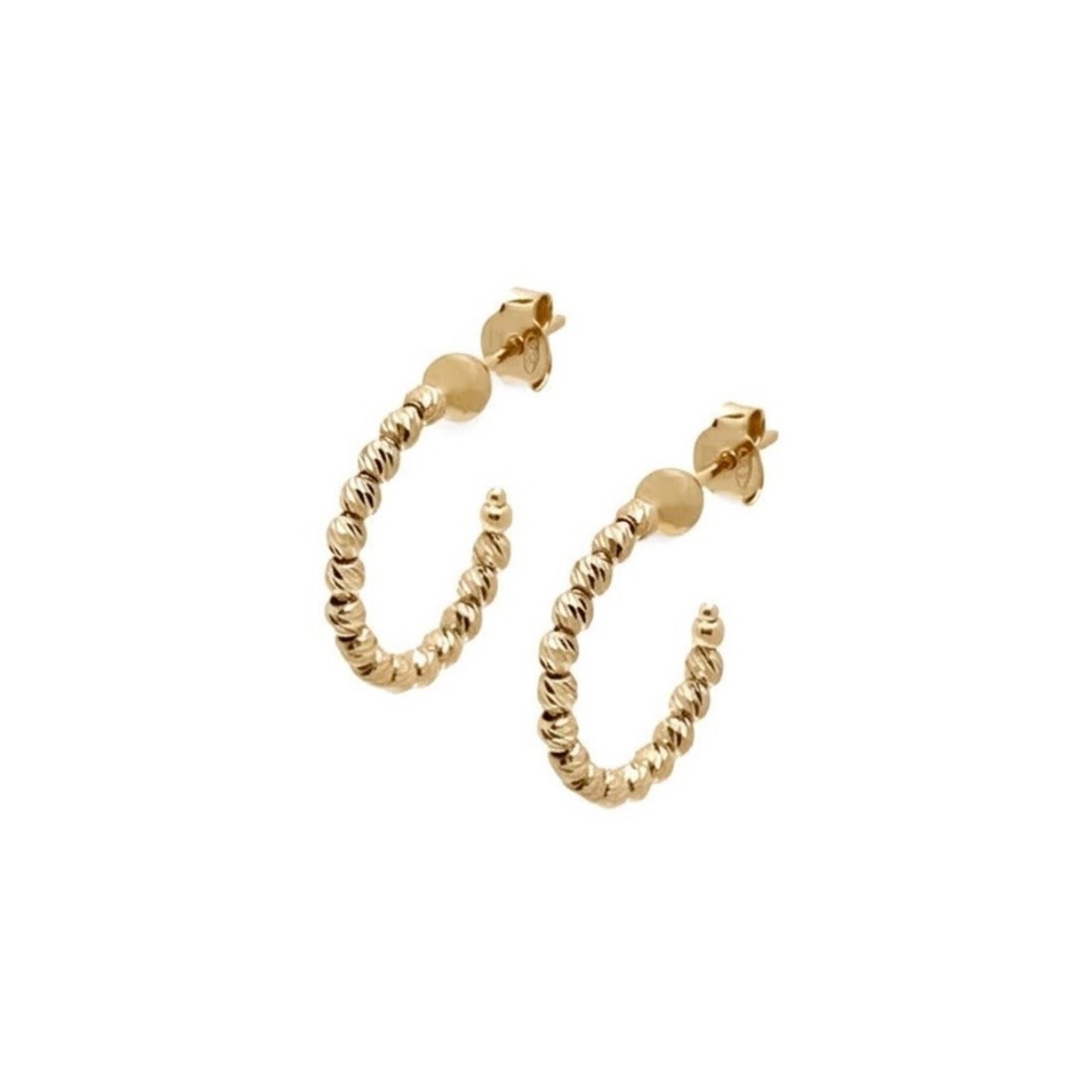 Sterling Silver & 18K Yellow Gold Overlay Small Slash Italia Hoop Earrings