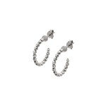 Sterling Silver Small Slash Italia Hoop Earrings