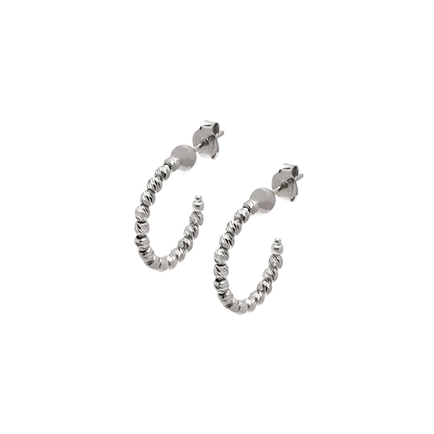Sterling Silver Small Slash Italia Hoop Earrings