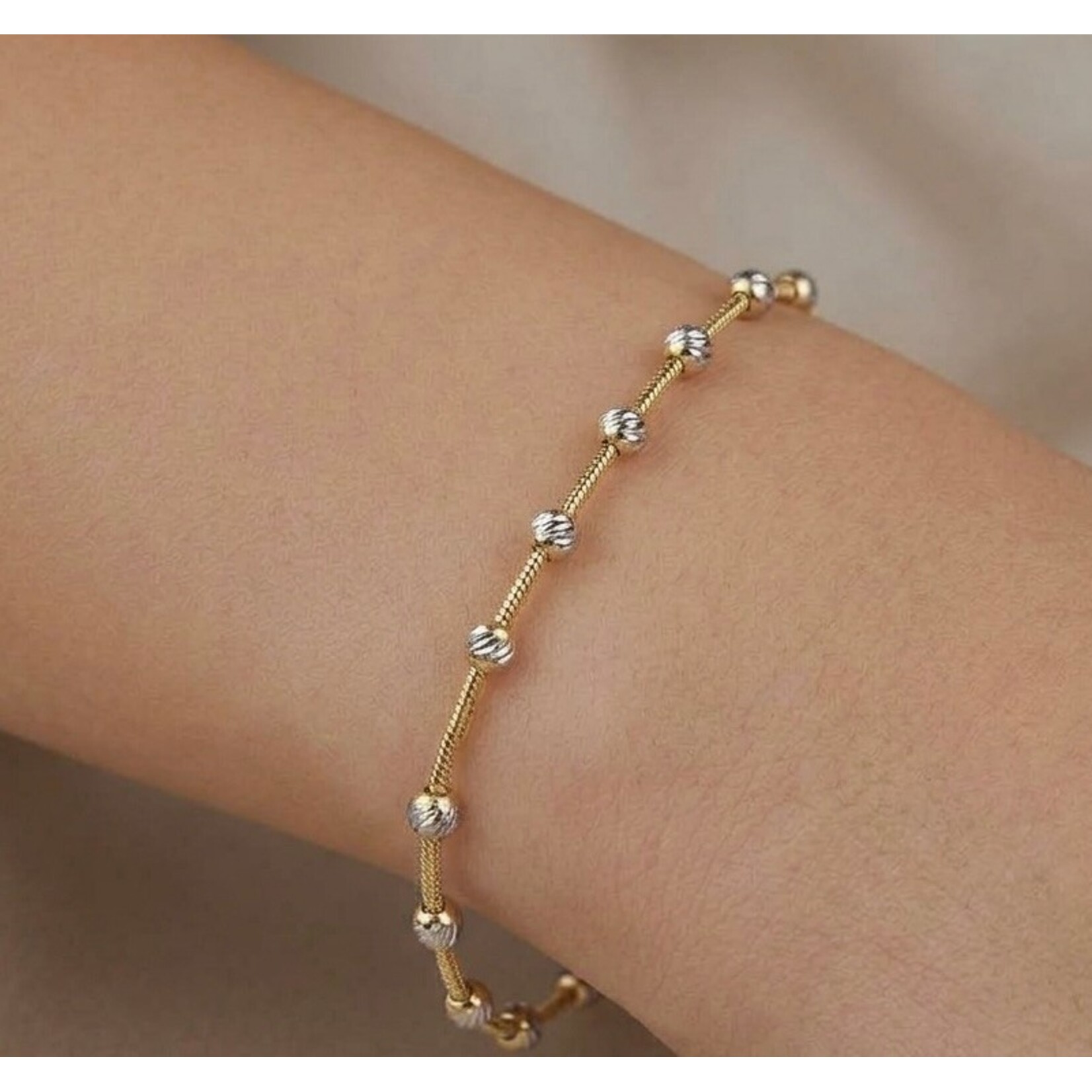 Sterling Silver & 18K Yellow Gold Overlay Sfera Italia Bracelet