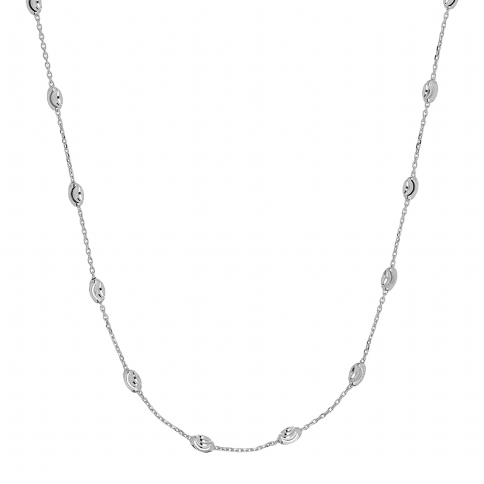 Sterling Silver Oval Moon Station Italia Necklace