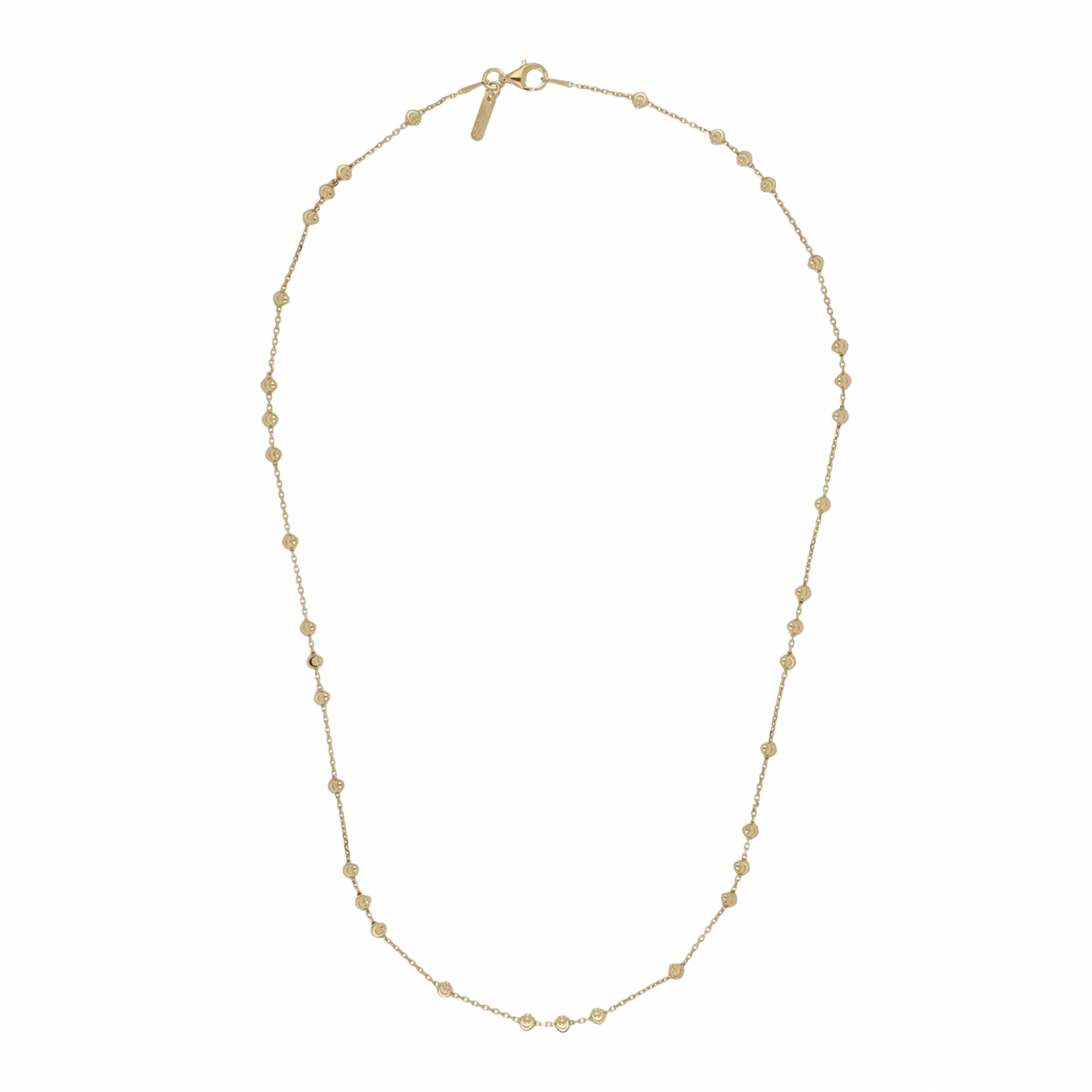 Sterling Silver & 18K Yellow Gold Overlay Round Moon Station Italia Long Necklace