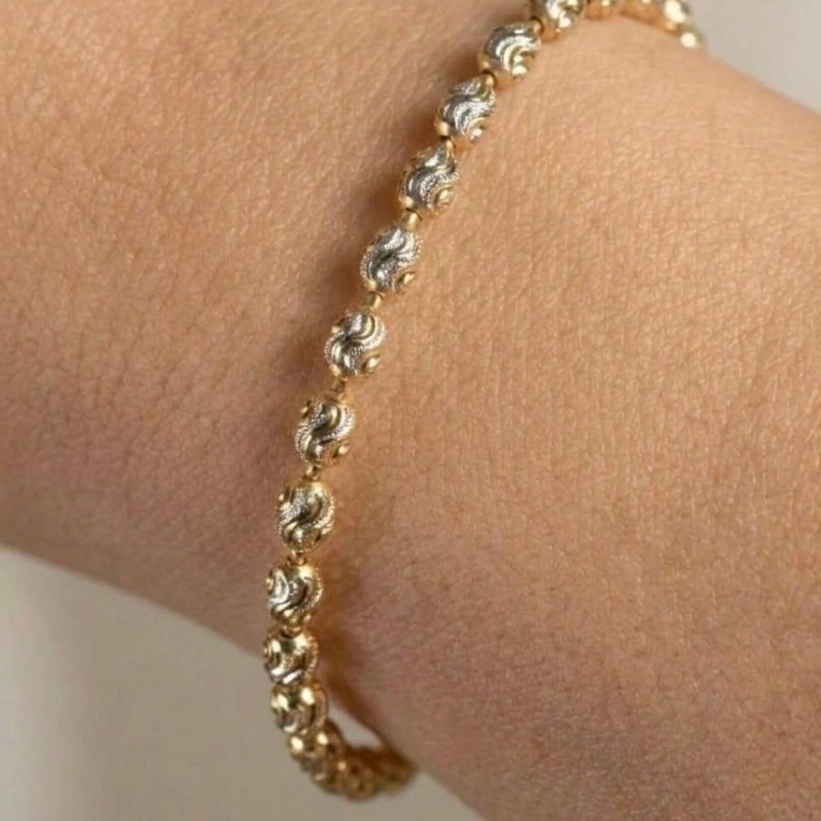 Sterling Silver & 18K Two Tone Overlay Rice Italia Bracelet