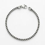 Sterling Silver Oxidized Fishbone Link Bracelet