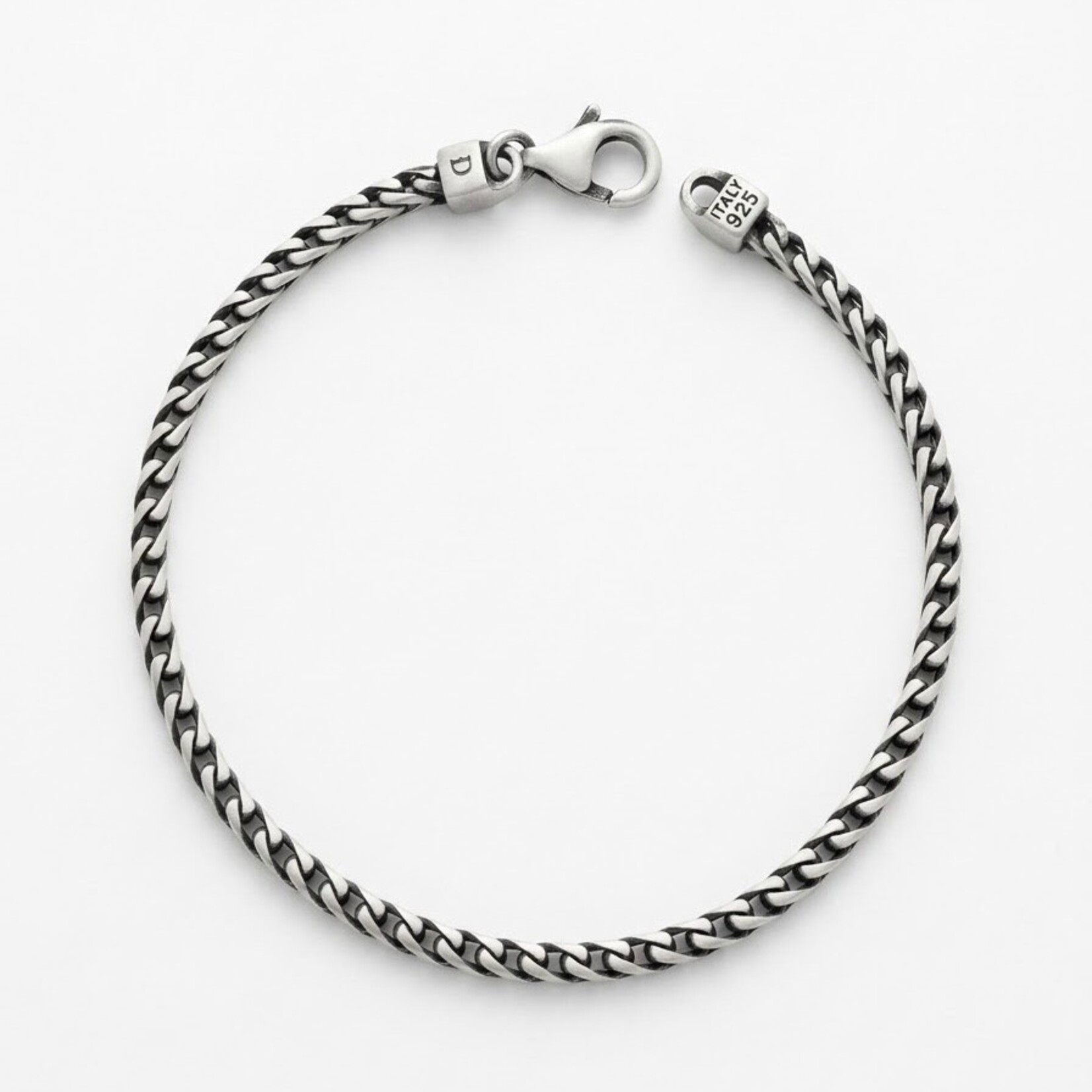 Sterling Silver Oxidized Fishbone Link Bracelet