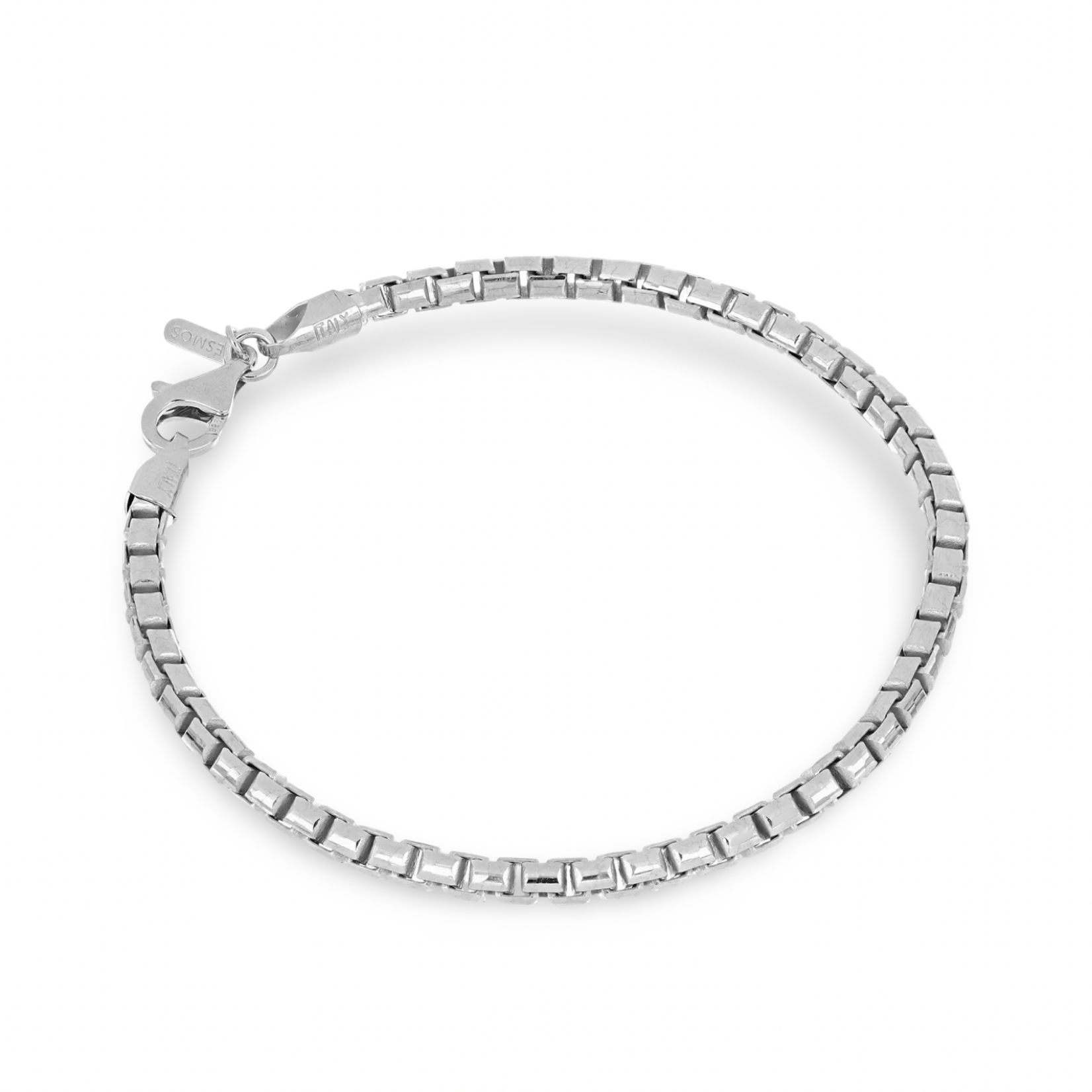 Sterling Silver Round Venetian Box Link Bracelet