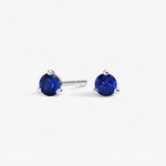 14K White Gold 1/2 Carat Blue Sapphire Stud Earrings
