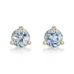 14K Yellow Gold 1/2 Carat Aquamarine Martini Stud Earrings