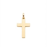 14K Yellow Gold Solid Plain Polished Cross