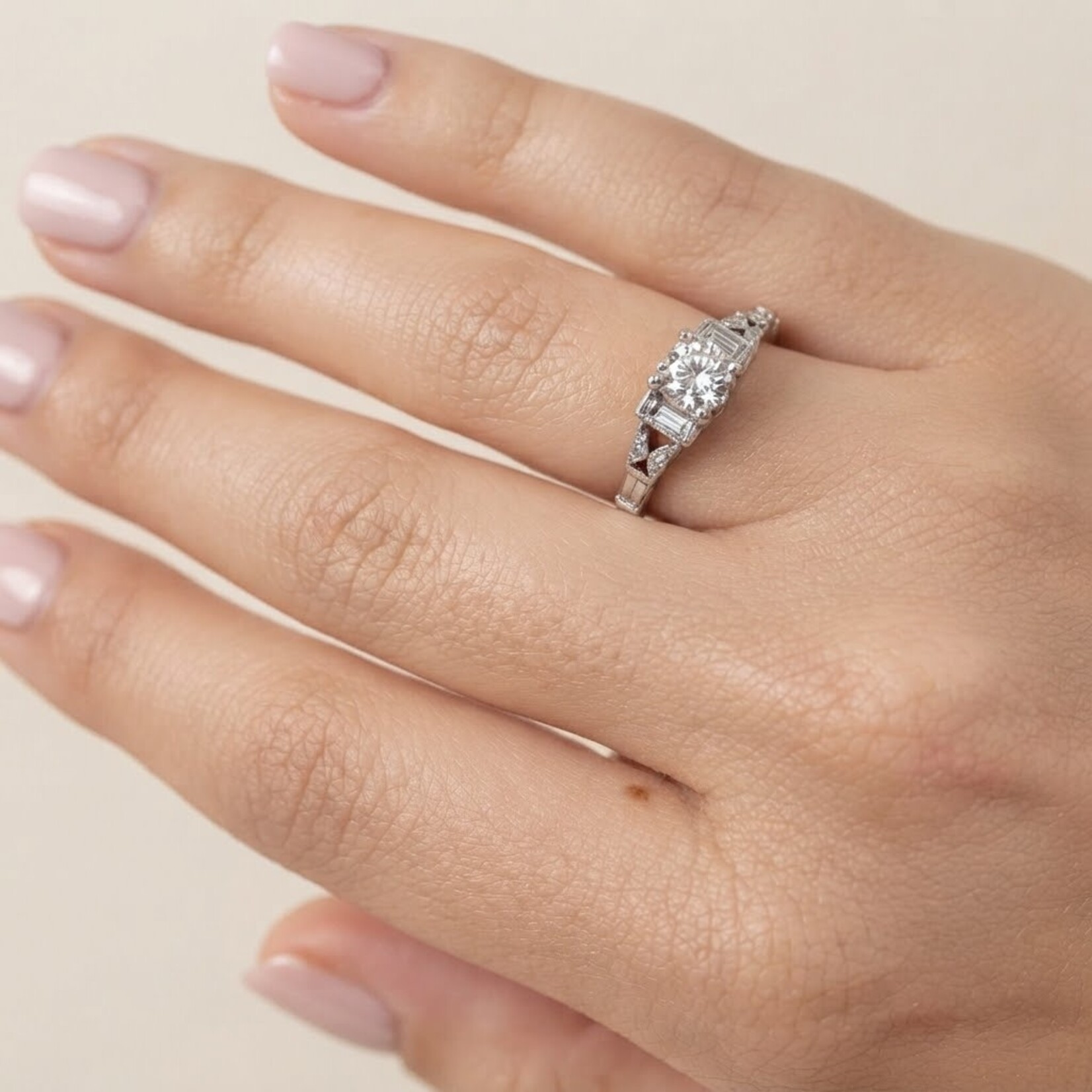 Platinum Art Deco Diamond Ring