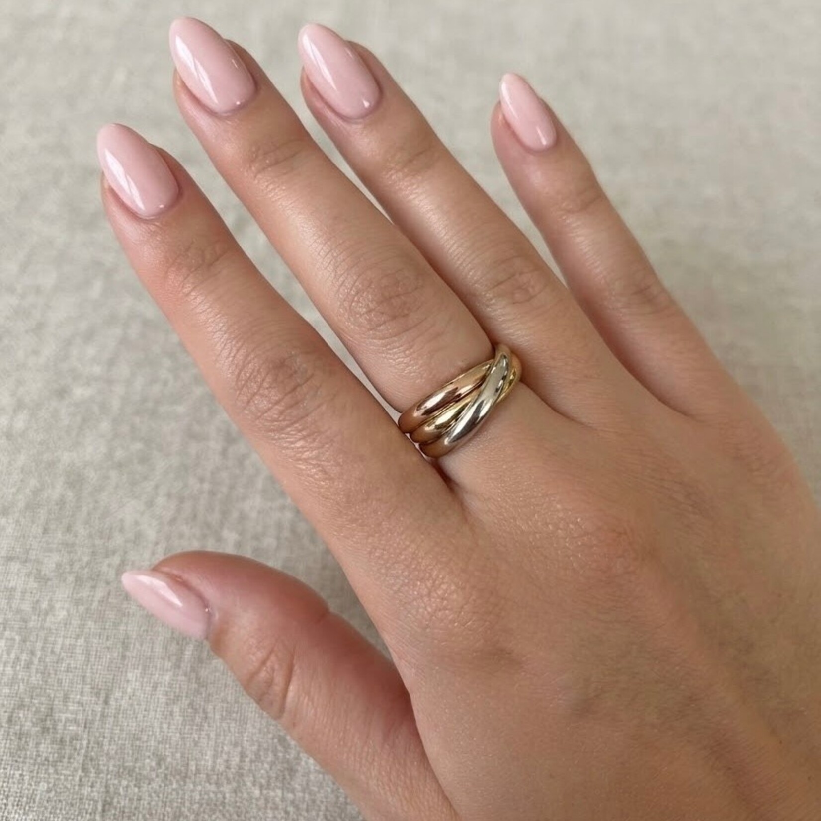 14K Tri Color Gold Rolling Ring