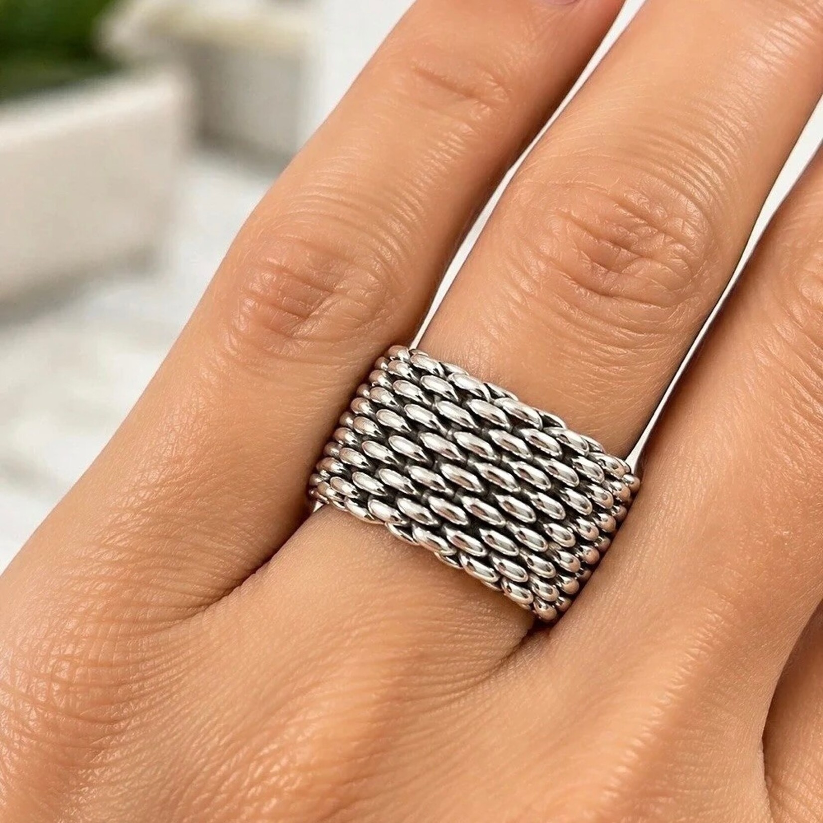 Sterling Silver Tiffany Somerset Mesh Ring