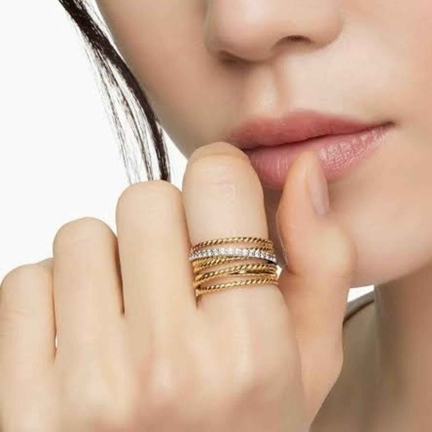 18K YG D.Y. Bypass Ring Sz 9