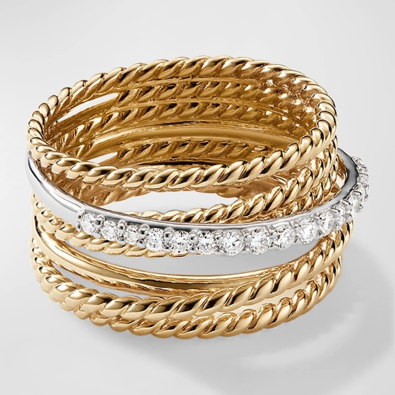 18K YG D.Y. Bypass Ring Sz 9