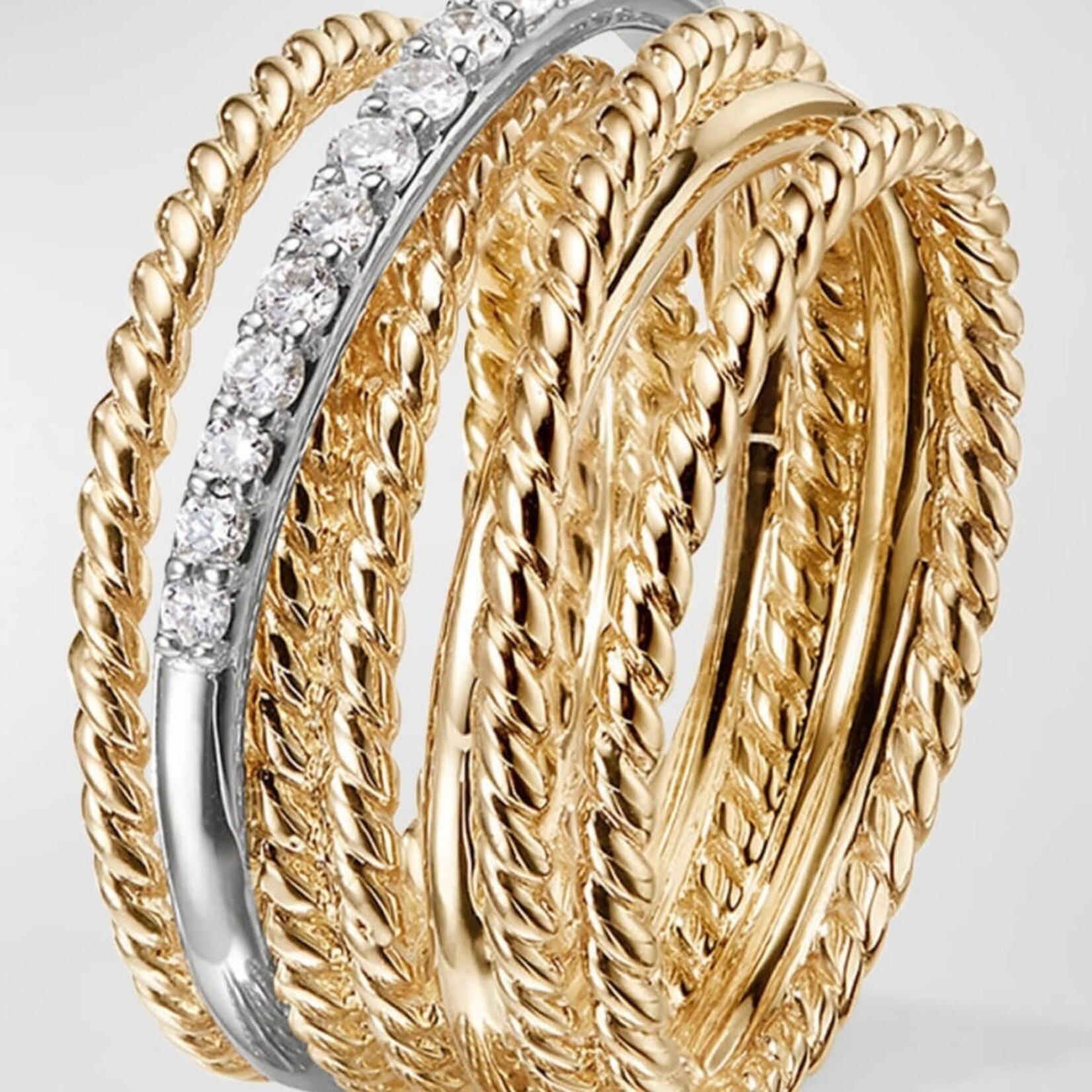 18K YG D.Y. Bypass Ring Sz 9