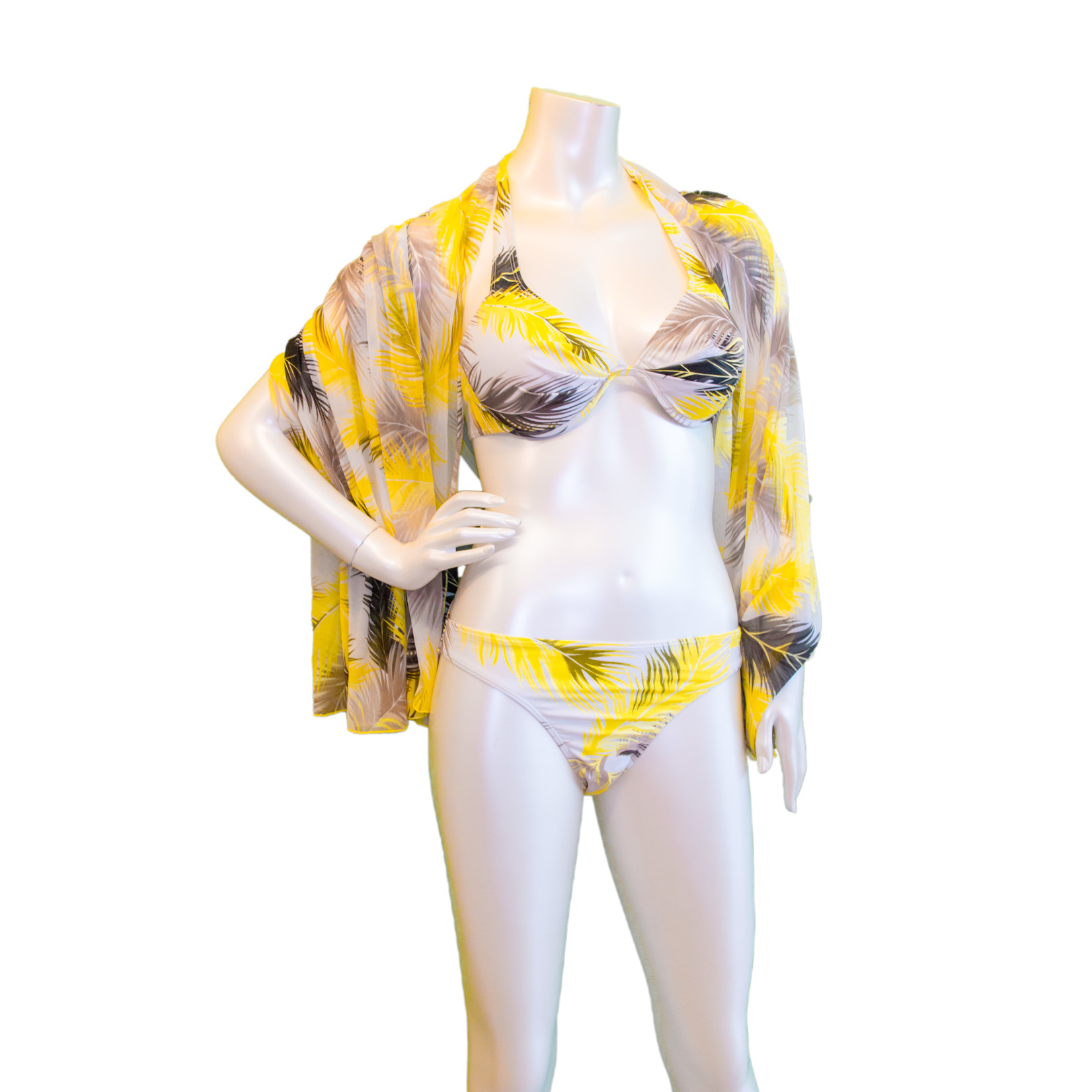 13091 (3 piece) bikini with sarong - Ekim Fashion Clothing & Accessories