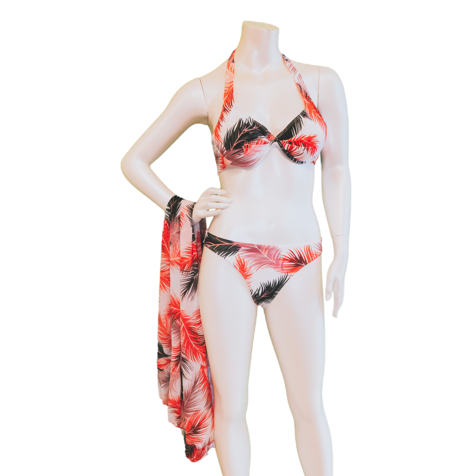 13091 (3 piece) bikini with sarong - Ekim Fashion Clothing & Accessories