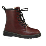 Short lace up boot with inside zip