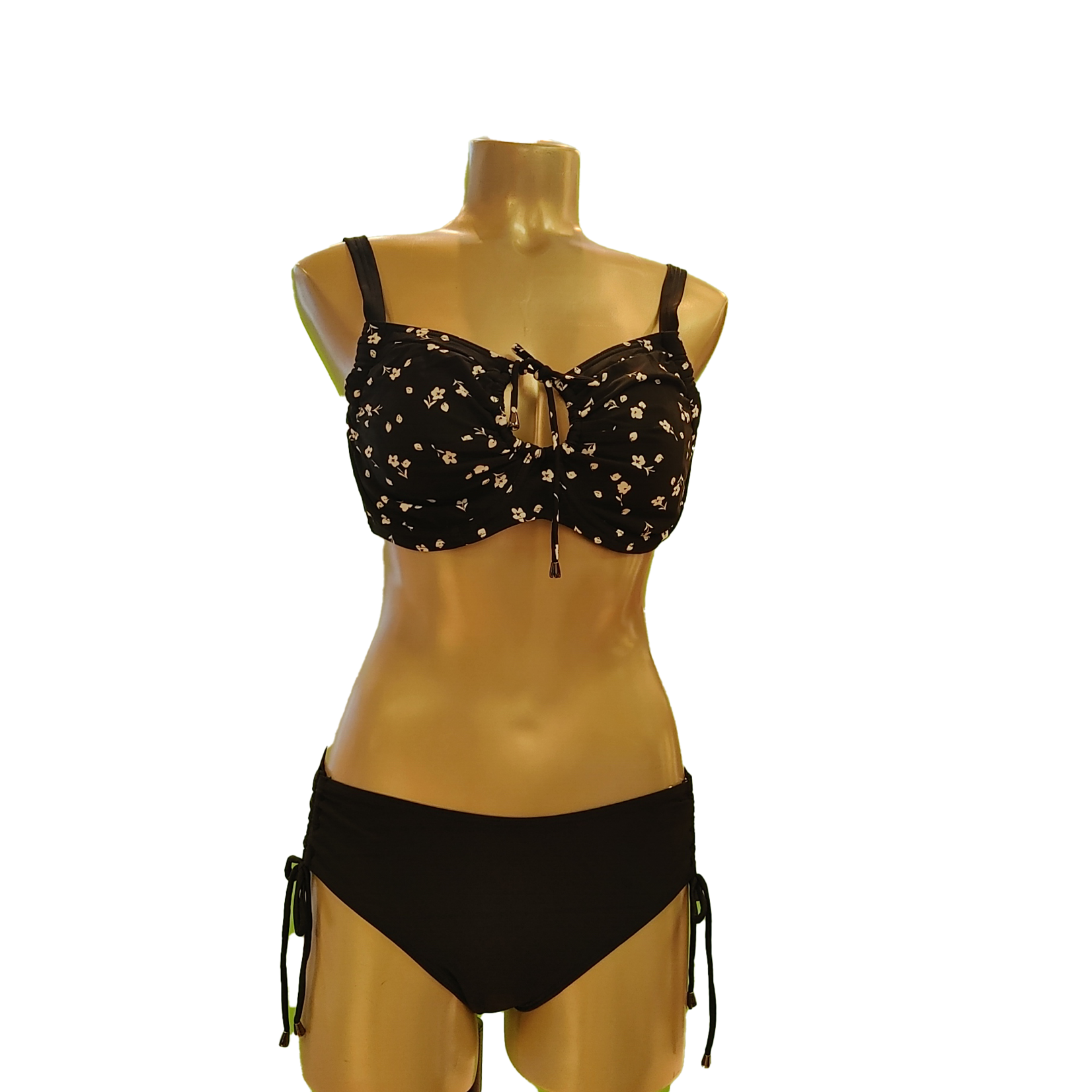 Karmilla Karmilla black floral bikini with underwire for support