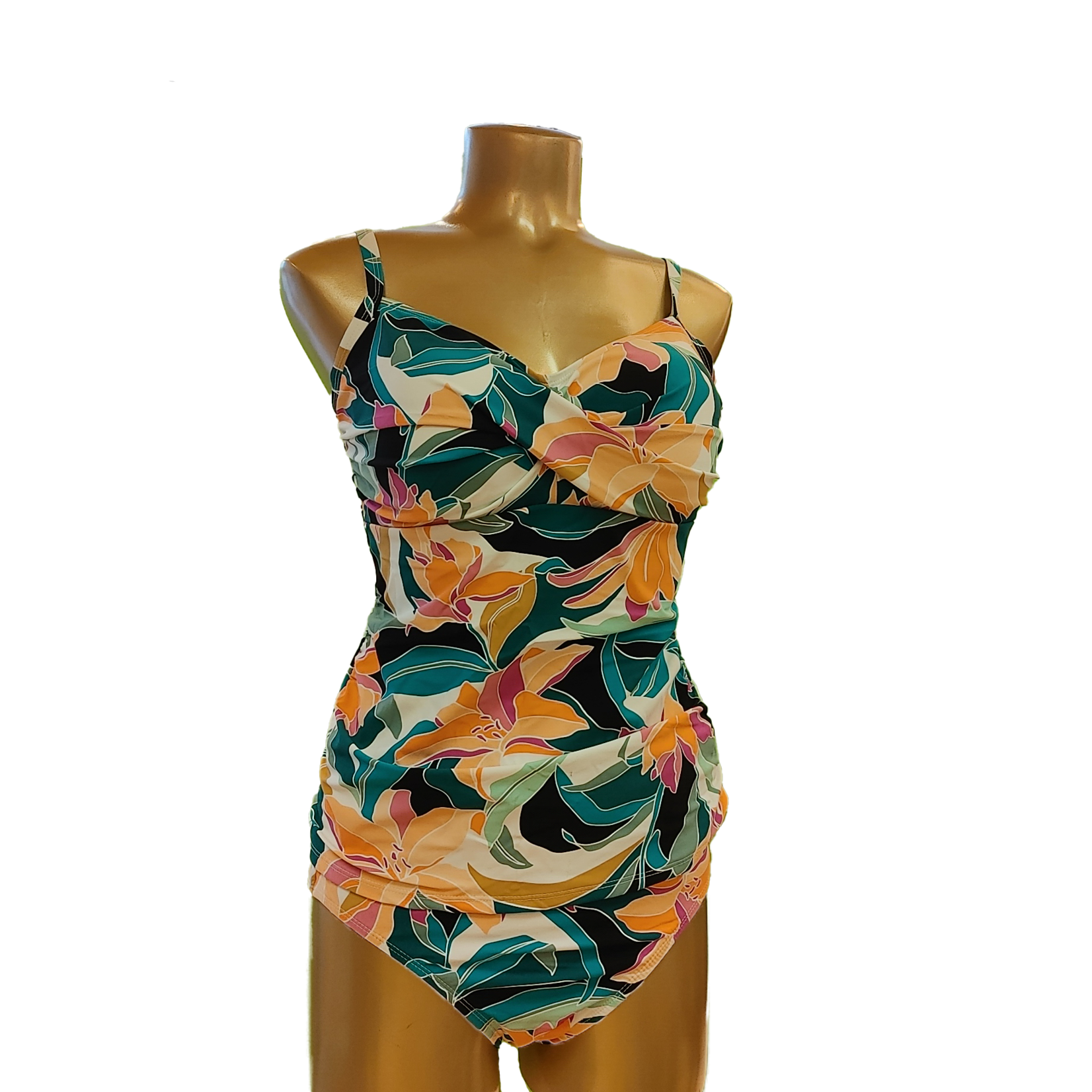 christina Christina floral cami twist tankini with bust support