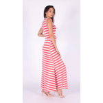 Isca Sleeveless striped v-neck maxi dress with side slits
