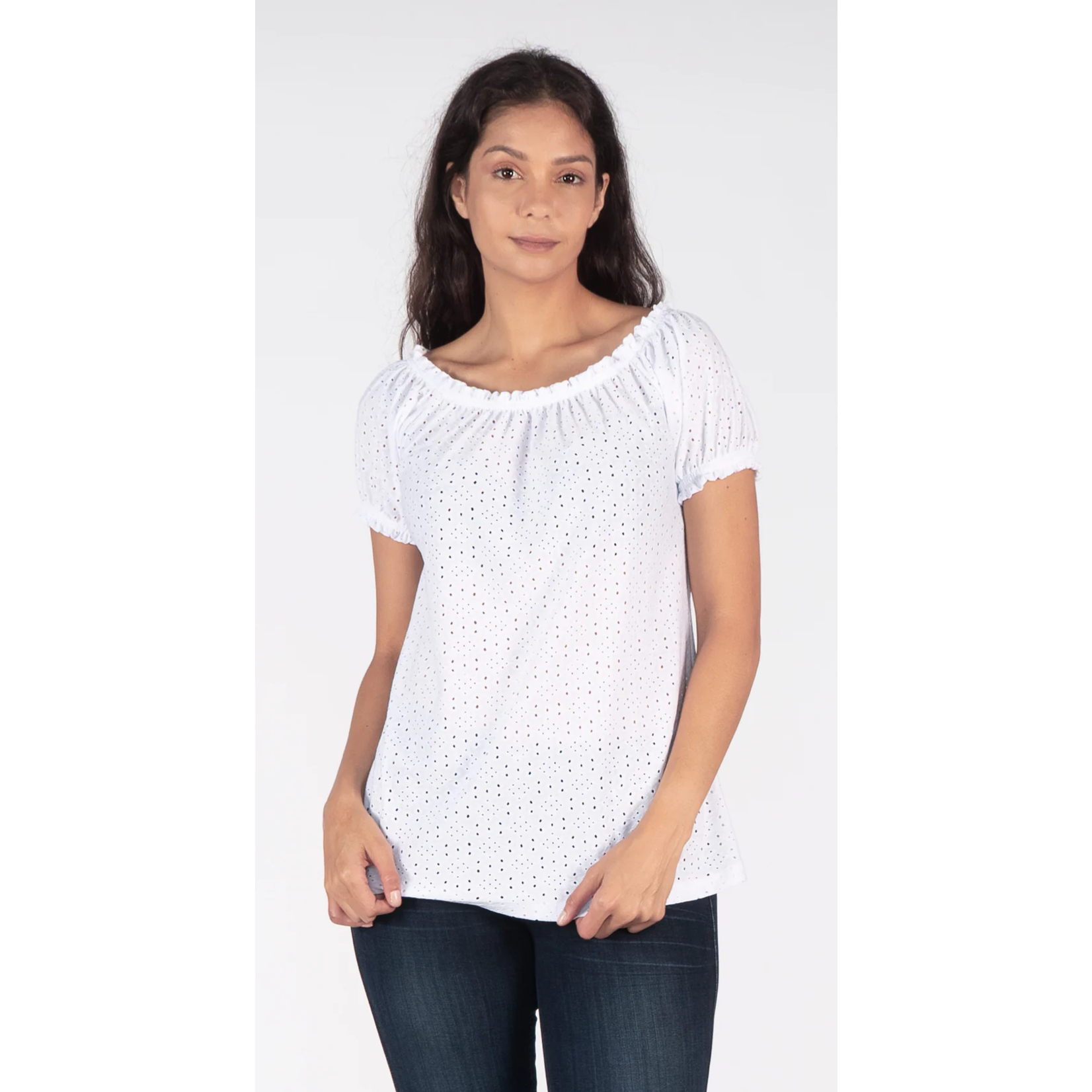 Isca Isca short sleeve peasant top