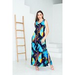 V-neck sleeveless printed maxi dress