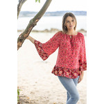 Papillon Floral print bell sleeve blouse