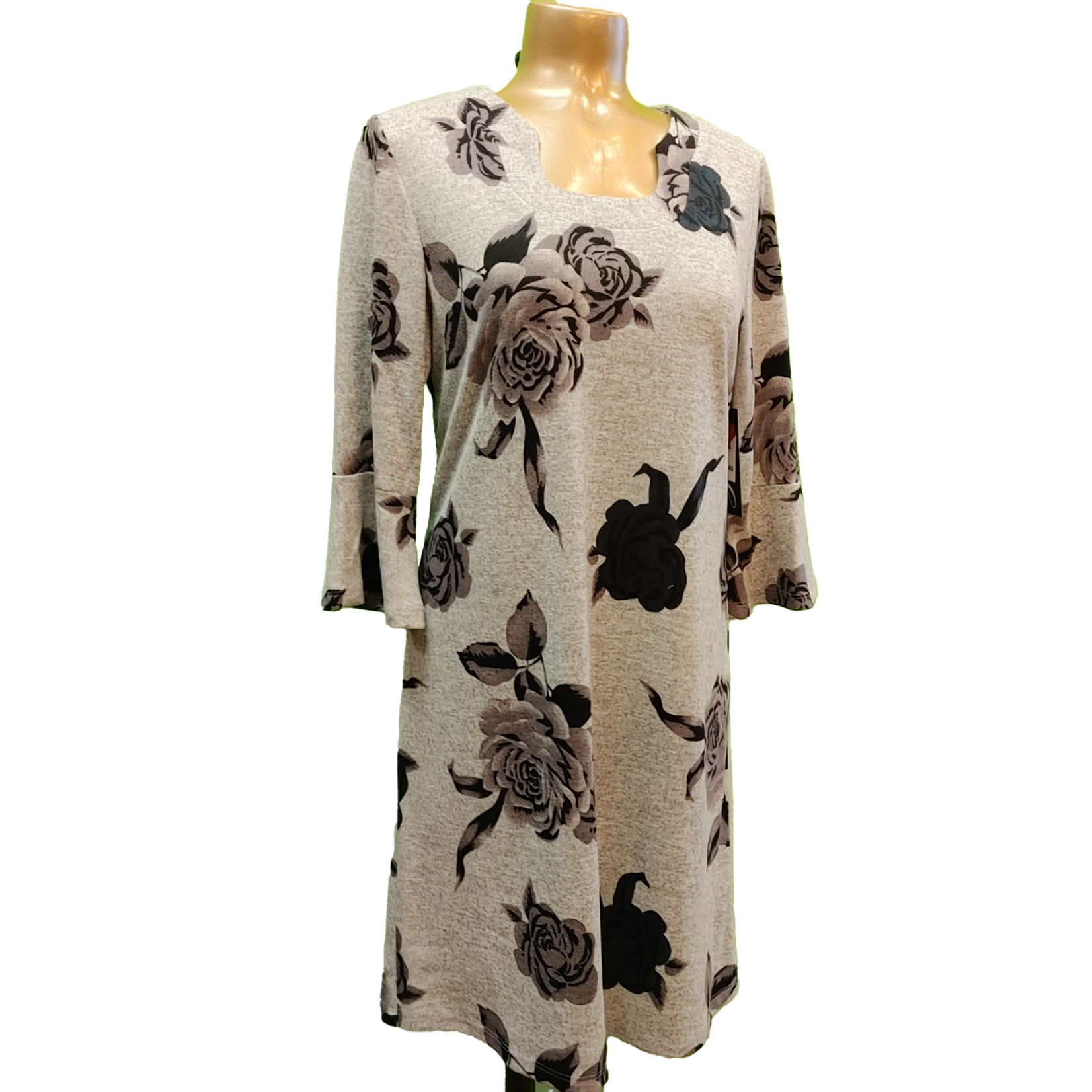 DeVia floral print 3/4 sleeve sweater dress