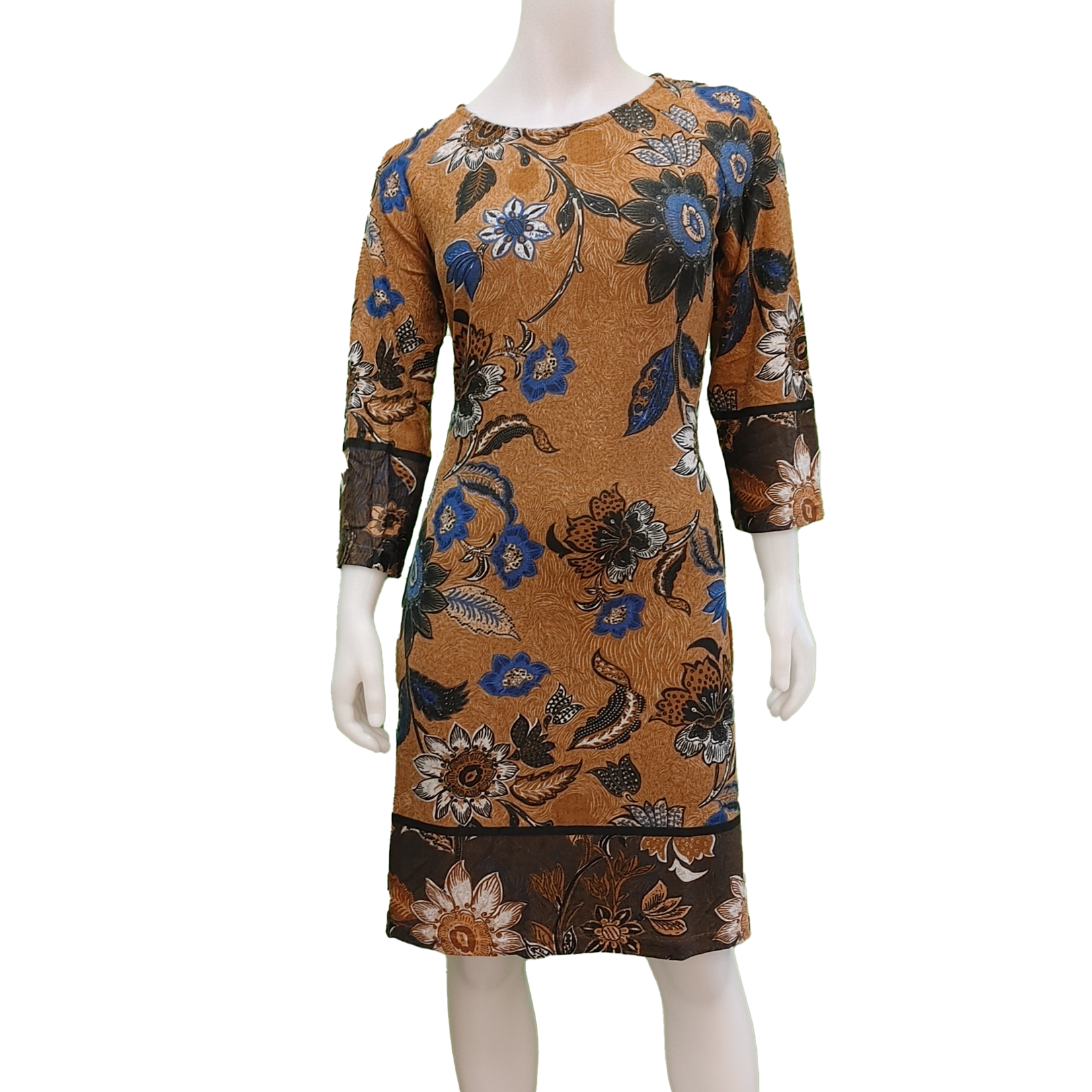 Papillon Papillon paisley and floral print 3/4 sleeve sweater dress with pockets