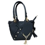 temptation Large top zip tote with heart tassel