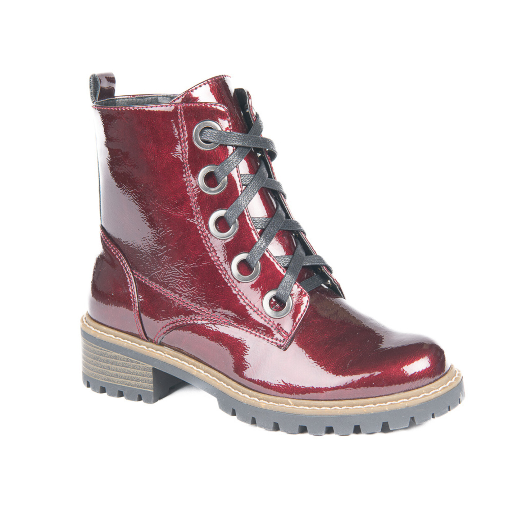 Miss Sweet Miss Sweet ladies patent lace boot with inside zip, womans boots, footwear, boots